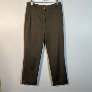 CAMBIO Olive Green Khaki pants with slit front pockets & 2 back flap pockets.